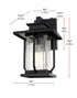 Elegant Lighting Salem 7 inch Outdoor Pendant in Black Model: OD304W12BK