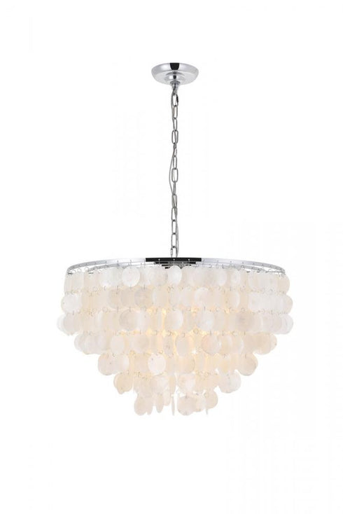 Elegant Lighting Selene 6 light Black Pendant in Black and White Finish Model: LD5050D24BK