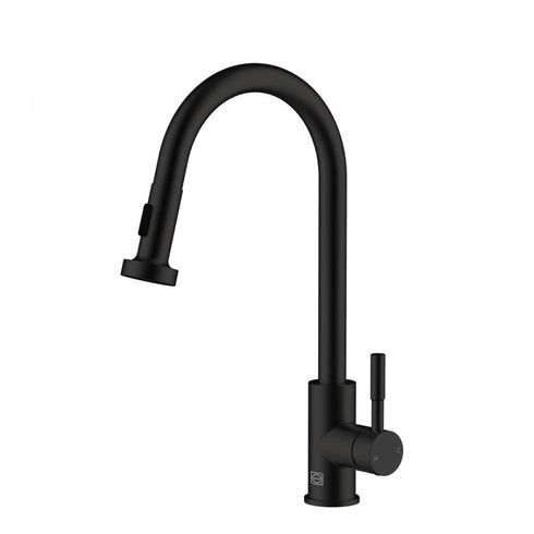 Elegant Lighting Sem Single Handle Pull Down Sprayer Kitchen Faucet in Brushed Gold Model: FAK-309BGD