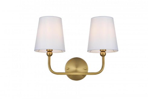 Elegant Lighting Senna 16 inch Wall Sconce in Satin Gold in Satin Gold and White Finish Model: LD7322W16SG
