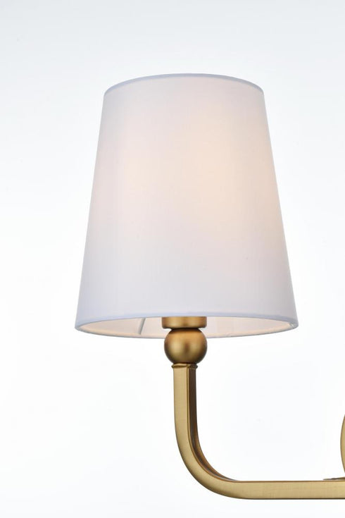 Elegant Lighting Senna 26 inch Wall Sconce in Satin Gold in Satin Gold and White Finish Model: LD7322W26SG