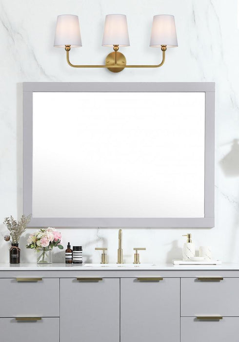 Elegant Lighting Senna 26 inch Wall Sconce in Satin Gold in Satin Gold and White Finish Model: LD7322W26SG