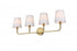 Elegant Lighting Senna 35.5 inch Wall Sconce in Satin Gold in Satin Gold and White Finish Model: LD7322W36SG