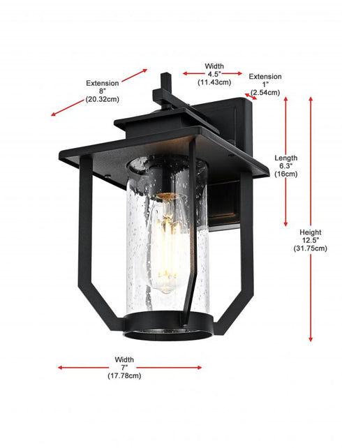 Elegant Lighting Sepviva 7 inch Outdoor Pendant in Black Model: OD323W13BK