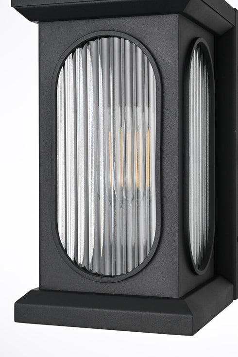 Elegant Lighting Sevyn 1 Light Wall Sconce W7.5 Inch E8.5 Inch H13.5 Inch in Black Model: OD417W14BK