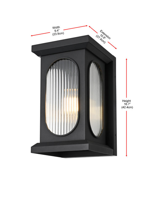 Elegant Lighting Sevyn 1 Light Wall Sconce W9.4 Inch E10.8 Inch H16.7 Inch in Black Model: OD417W17BK
