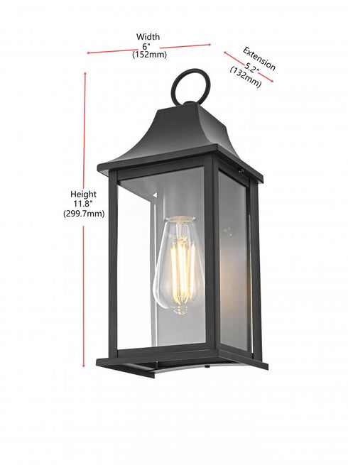 Elegant Lighting Shepard 6 inch Outdoor Wall Sconce in Black Model: OD503W15BK