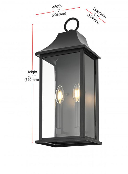 Elegant Lighting Shepard 8 inch Outdoor Wall Sconce in Black Model: OD503W21BK