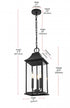 Elegant Lighting Shepard 8 x 20.5 inch Outdoor Pendant in Black Model: OD503H21BK