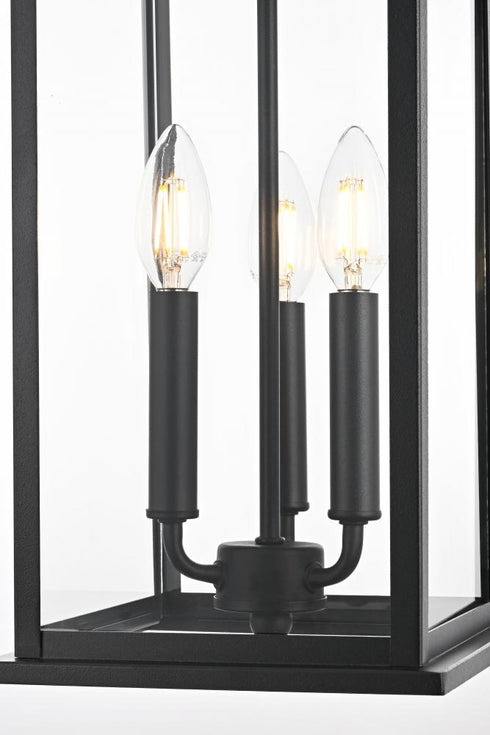 Elegant Lighting Shepard 8 x 20.5 inch Outdoor Pendant in Black Model: OD503H21BK