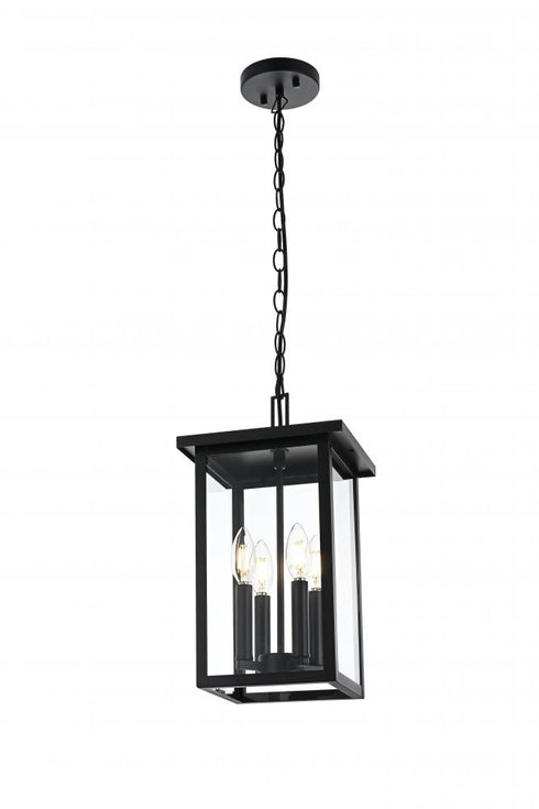 Elegant Lighting Sheridan 7 inch Outdoor Pendant in Black Model: OD324H16BK