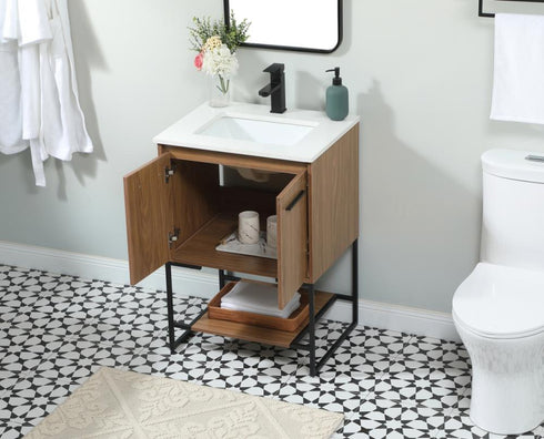 Elegant Lighting Sloane 24 Inch Single Bathroom Vanity in Walnut Brown Model: VF42524WB