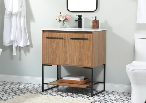 Elegant Lighting Sloane 30 Inch Single Bathroom Vanity in Walnut Brown Model: VF42530WB