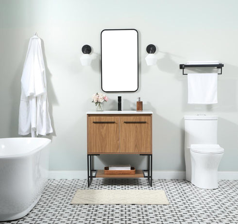 Elegant Lighting Sloane 30 Inch Single Bathroom Vanity in Walnut Brown Model: VF42530WB