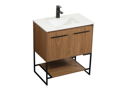 Elegant Lighting Sloane 30 Inch Single Bathroom Vanity in Walnut Brown Model: VF42530WB
