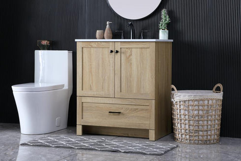 Elegant Lighting Soma 30 inch Single Bathroom Vanity in Mango Wood Model: VF2830MW