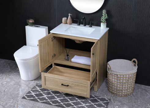 Elegant Lighting Soma 30 inch Single Bathroom Vanity in Mango Wood Model: VF2830MW