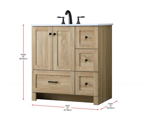 Elegant Lighting Soma 32 inch Single Bathroom Vanity in Mango Wood Model: VF2832MW