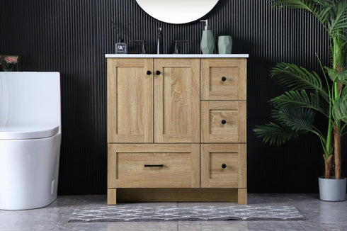 Elegant Lighting Soma 32 inch Single Bathroom Vanity in Mango Wood Model: VF2832MW