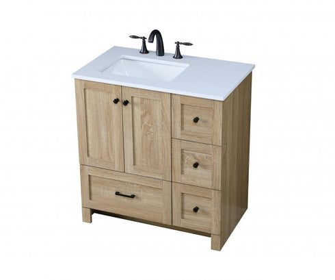 Elegant Lighting Soma 32 inch Single Bathroom Vanity in Mango Wood Model: VF2832MW