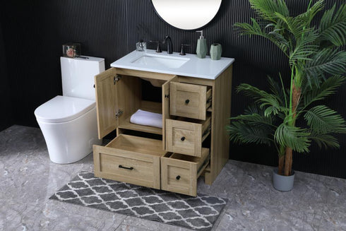 Elegant Lighting Soma 32 inch Single Bathroom Vanity in Mango Wood Model: VF2832MW
