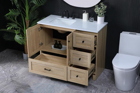 Elegant Lighting Soma 42 inch Single Bathroom Vanity in Mango Wood Model: VF2842MW