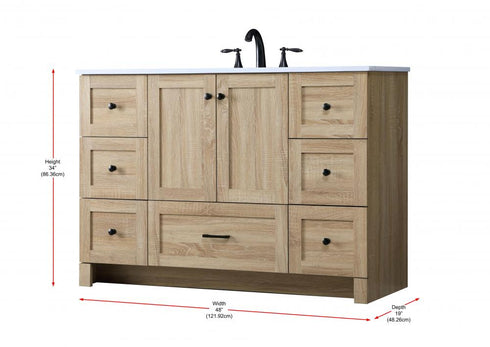 Elegant Lighting Soma 48 inch Single Bathroom Vanity in Mango Wood Model: VF2848MW