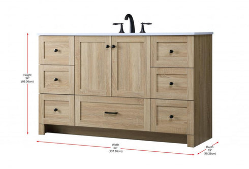 Elegant Lighting Soma 54 inch Single Bathroom Vanity in Mango Wood Model: VF2854MW