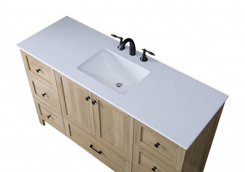 Elegant Lighting Soma 54 inch Single Bathroom Vanity in Mango Wood Model: VF2854MW