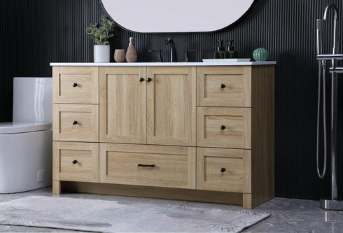 Elegant Lighting Soma 54 inch Single Bathroom Vanity in Mango Wood Model: VF2854MW