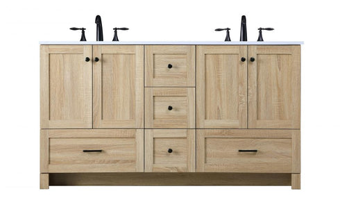 Elegant Lighting Soma 60 inch Double Bathroom Vanity in Mango Wood Model: VF2860DMW