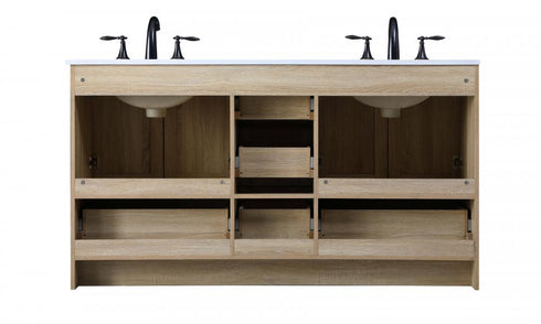 Elegant Lighting Soma 60 inch Double Bathroom Vanity in Mango Wood Model: VF2860DMW