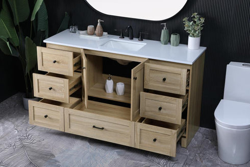 Elegant Lighting Soma 60 inch Single Bathroom Vanity in Mango Wood Model: VF2860MW