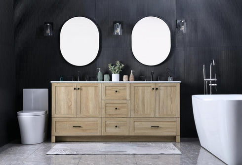 Elegant Lighting Soma 72 inch Double Bathroom Vanity in Mango Wood Model: VF2872DMW