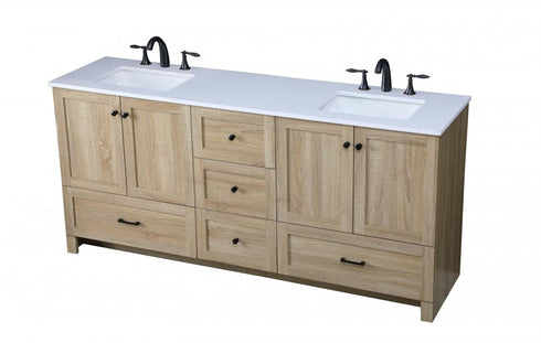 Elegant Lighting Soma 72 inch Double Bathroom Vanity in Mango Wood Model: VF2872DMW