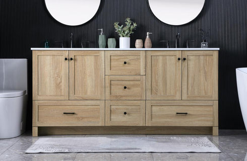Elegant Lighting Soma 72 inch Double Bathroom Vanity in Mango Wood Model: VF2872DMW