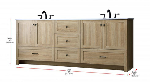 Elegant Lighting Soma 84 inch Double Bathroom Vanity in Mango Wood Model: VF2884DMW