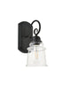 Elegant Lighting spire 1 light Black Wall Sconce in Black and Clear Finish Model: LD4007W5BK