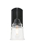 Elegant Lighting spire 1 light Black Wall Sconce in Black and Clear Finish Model: LD4007W5BK