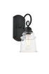 Elegant Lighting spire 1 light Black Wall Sconce in Black and Clear Finish Model: LD4007W5BK