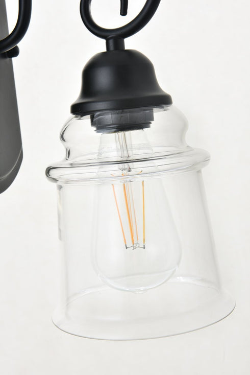 Elegant Lighting spire 1 light Black Wall Sconce in Black and Clear Finish Model: LD4007W5BK