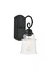 Elegant Lighting spire 1 light Black Wall Sconce in Black and Clear Finish Model: LD4007W5BK