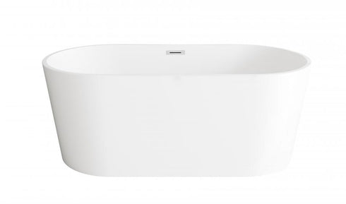 Elegant Lighting Springfield 59 inch Bathtub in Glossy White with Brushed Gold Trim Model: BT30159GW-BGD