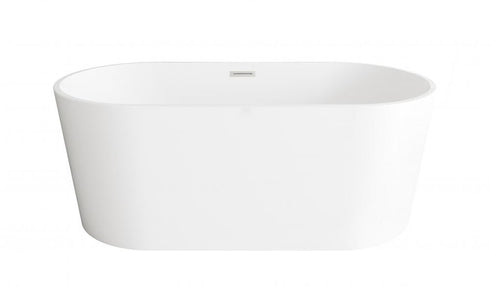 Elegant Lighting Springfield 59 inch Bathtub in Glossy White with Brushed Gold Trim Model: BT30159GW-BGD