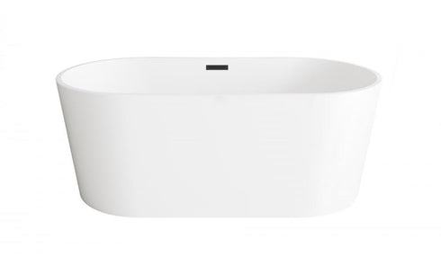 Elegant Lighting Springfield 59 inch Bathtub in Glossy White with Brushed Gold Trim Model: BT30159GW-BGD