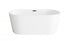 Elegant Lighting Springfield 59 inch Bathtub in Glossy White with Brushed Gold Trim Model: BT30159GW-BGD