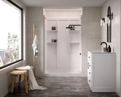 Elegant Lighting Sterling Shower Wall 48x32x72 in Glossy White Model: SW1014832GW