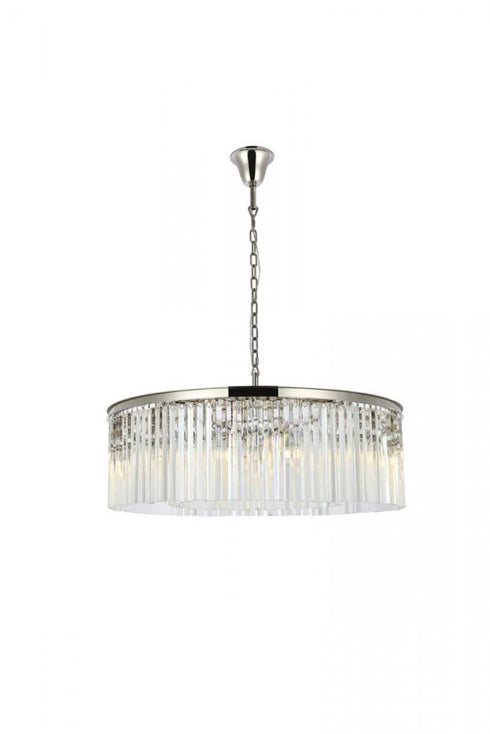 Elegant Lighting Sydney 10 light in Matte Black Chandelier Golden Teak (Smoky) Royal Cut Crystal Model: 1208G43MB-GT/RC