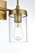 Elegant Lighting Taryin 14 inch Wall Sconce in Satin Gold in Satin Gold and Clear Finish Model: LD7319W14SG