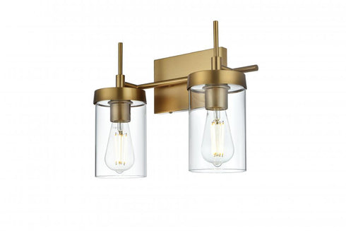 Elegant Lighting Taryin 14 inch Wall Sconce in Satin Gold in Satin Gold and Clear Finish Model: LD7319W14SG